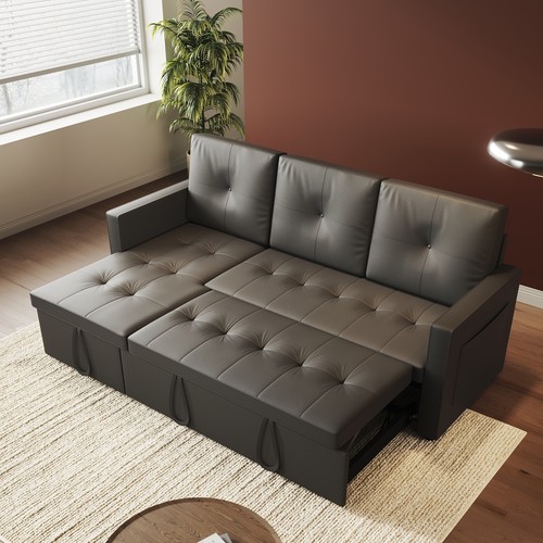 Dark grey seater sofa bed - 3,