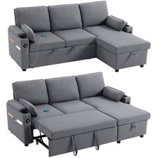 HOMCOM Corner Sofa Bed, L