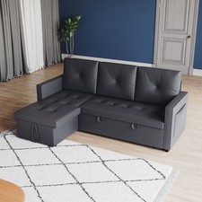 Grey L-Shaped Sofa Bed 3