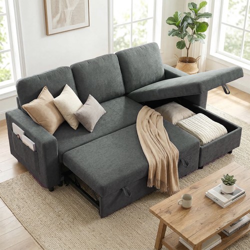 Homcom pull out sofa bed - homcom, l