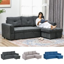 L-Shaped Sofa Bed with Storage