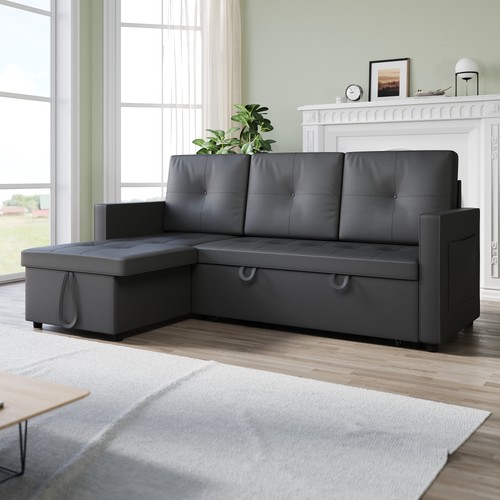 Grey seater sofa - seater, bed