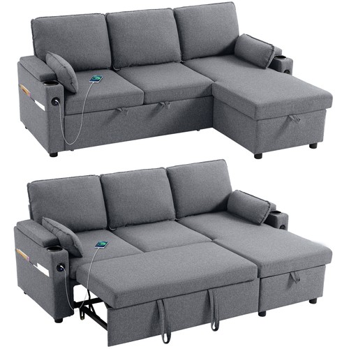 Homcom corner sofa bed l - sofa, bed,